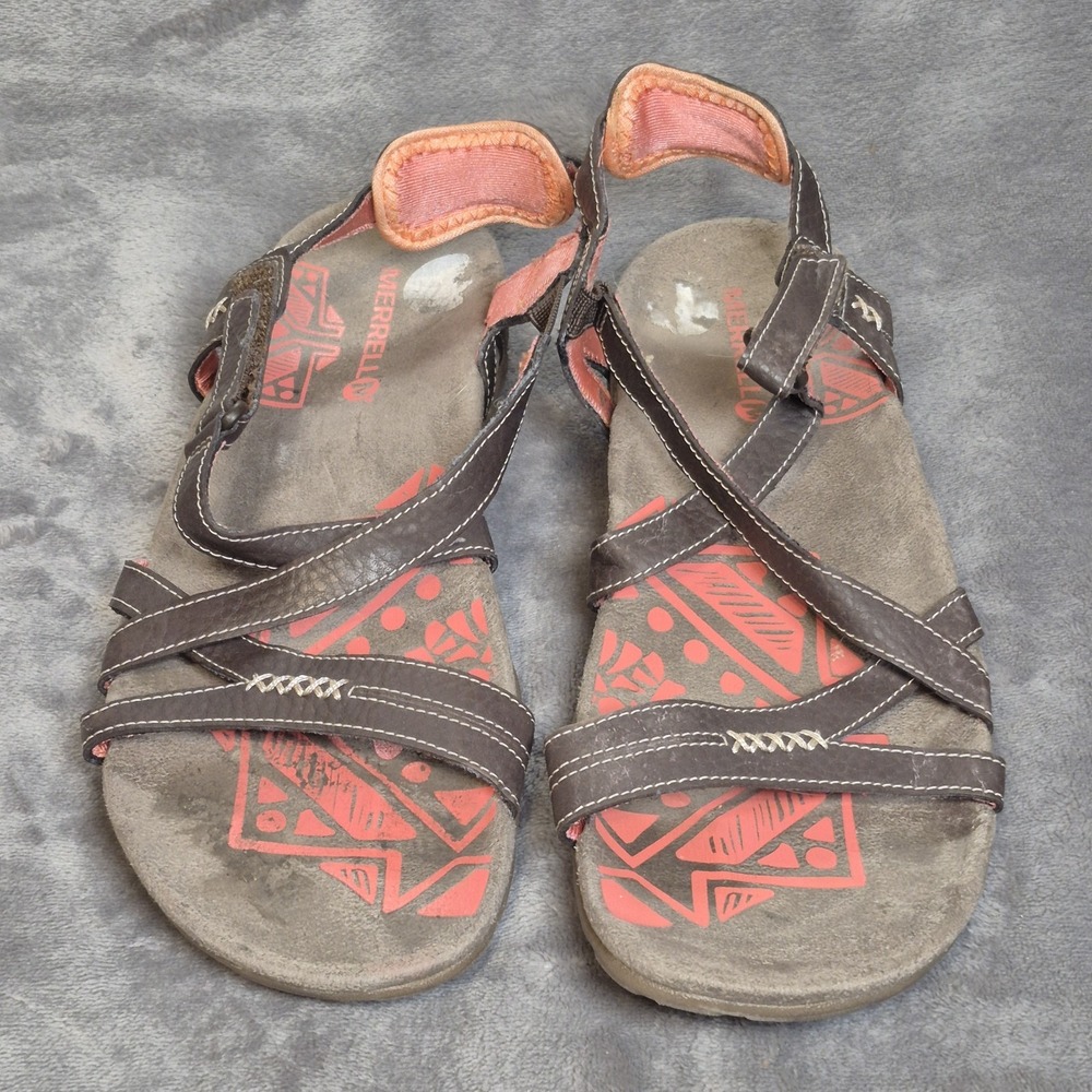 Merrell Sandals Womens 9 Cocoa Leather Sandspur Rose Convert Hiking Gorpcore